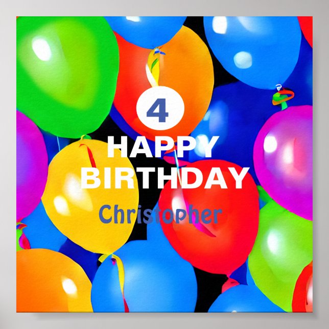 Färgämnen för födelsedagsbubblor poster (Framsidan)