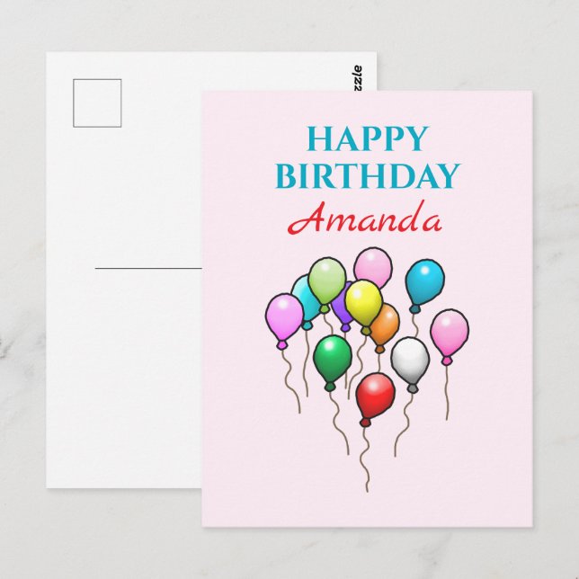 Färgämnen för födelsedagsbubblor vykort (Fram/baksida)