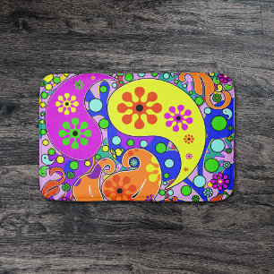 Färgämnen för Funky Flowers Retro Paisley Hippie Badrumsmatta
