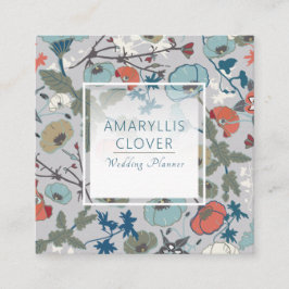 Färgämnen för Glatt blått Orange Grått Mönster Fyrkantigt Visitkort