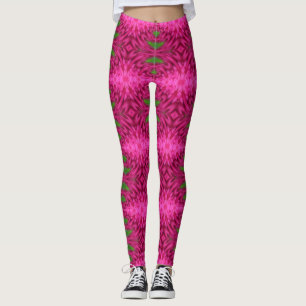 Färgämnen för Rosa och Grönt Abstrakt Mönster Leggings