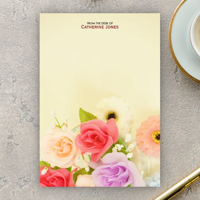 Färgämnen för Söt Flowers | Personligens Blommigt Post-it Block (Skapare uppladdad)