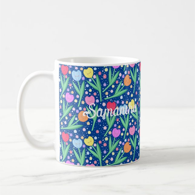 Färgämnen för tulpanblommor kaffemugg (Vänster)