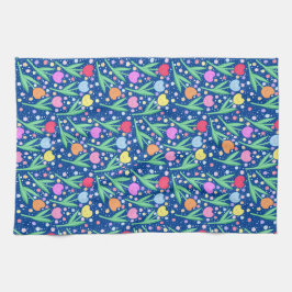 Färgämnen för tulpanblommor kökshandduk