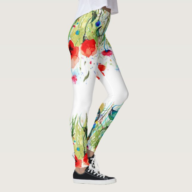 Färgämnen för vattenfärg Blommor Leggings (Höger)