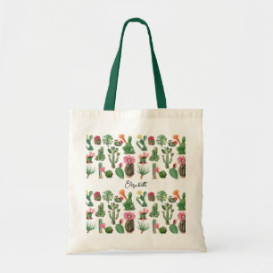 Färgämnen för vattenfärgaktus- och succulents-blom tygkasse