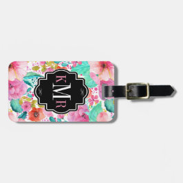 Färgämnen för vattenfärger Blommor Monogram Bagagebricka