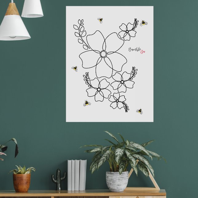 Färgämnen för växter och humlor poster (Vardagsrum 1)