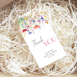 Färgämnen för vilda blommor Baby i babyskor för bl Presentetikett