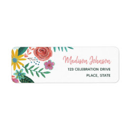 Färgämnen för vilda blommor vår blommigtar  la returadress etikett