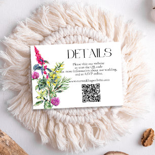 Färgämnen för Wildblommor Bröllop - QR-kod Tilläggskort