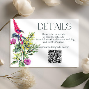 Färgämnen för Wildblommor Bröllop - QR-kod Tilläggskort