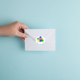 Färgämnen från födelsedagsbubblor Grattis på födel Runt Klistermärke