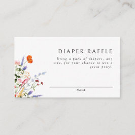 Färgämnen från Wildblommor Diaper Raffle Tilläggskort