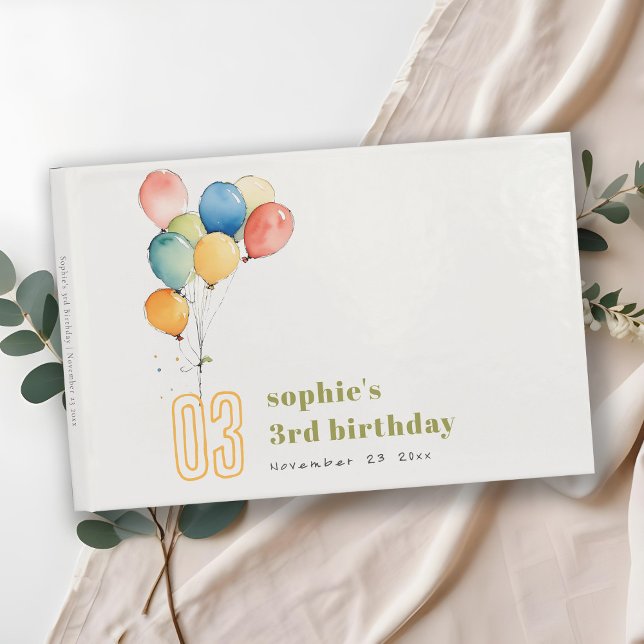 Färgämnen Gult Red Grönt Balloons Barns födelsedag Gästböcker (Skapare uppladdad)