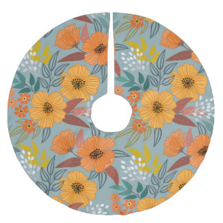 Färgämnen Hand plockade Flowers Mönster Julgransmatta Borstad Polyester