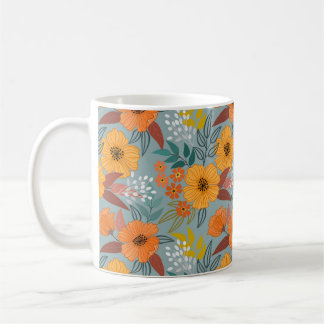 Färgämnen Hand plockade Flowers Mönster Kaffemugg