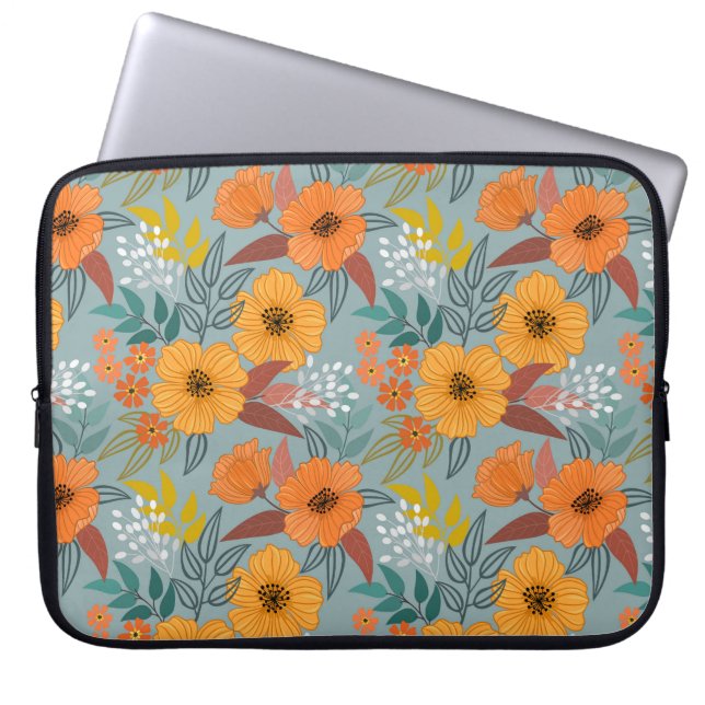 Färgämnen Hand plockade Flowers Mönster Laptop Fodral (Framsidan)