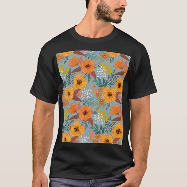 Färgämnen Hand plockade Flowers Mönster T Shirt (Framsida)