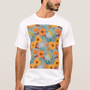 Färgämnen Hand plockade Flowers Mönster T Shirt