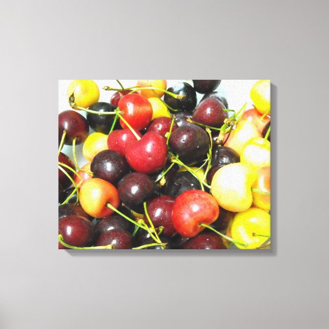 Färgämnen i blandade körsbär Mat Canvas Wall Art (Framsida)