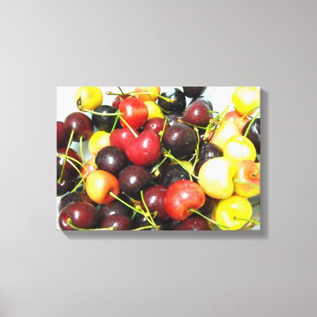 Färgämnen i blandade körsbär Mat Canvas Wall Art (Framsida)