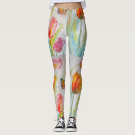 Färgämnen i Blommigt av vattenfärg Art Leggings