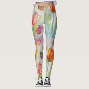 Färgämnen i Blommigt av vattenfärg Art Leggings
