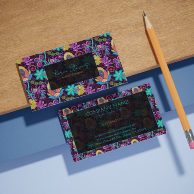 Färgämnen i Blommigt Glasbetor Mönster Struktur Visitkort (Skapare uppladdad)