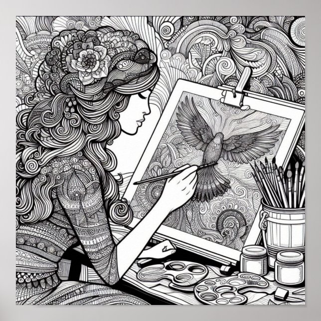 Färgämnen i Bok - Färgskrivare - färgkonstnär Poster (Framsidan)