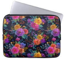 Färgämnen i Elegant Blommor på svart, gul Blommigt