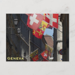 Färgämnen i Flaggor i Genève, Schweiz Vykort