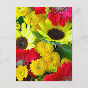 Färgämnen i höstens blommigt bouquet vykort