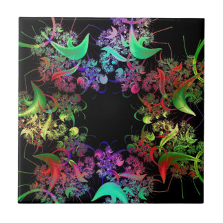 Färgämnen i Kaleidoscope Design Fractal Art-presen Kakelplatta