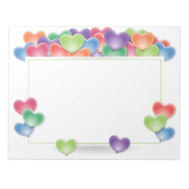 Färgämnen i Kärlek Heart-ballonger Ram Anteckningsblock
