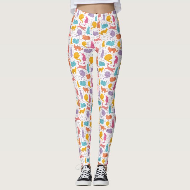 Färgämnen i katter Cute Leggings (Framsida)