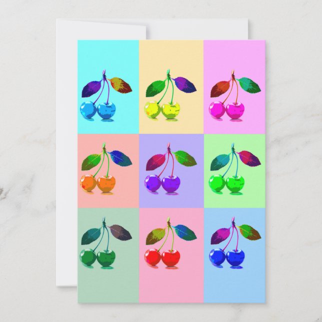 Färgämnen i körsbär - poppost julkort (Framsida)