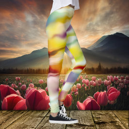 Färgämnen i Kreativ Flow Abstrakt Art Leging Leggings