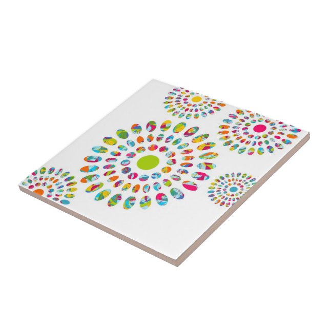 Färgämnen i modern abstrakt solblommor kakelplatta (Sidan)