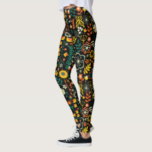 Färgämnen i Mönster i färgade avloppsflödessystem Leggings