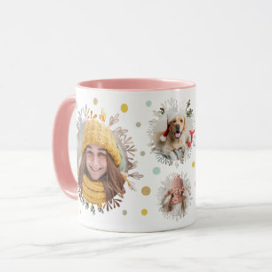 Färgämnen i Polka dots och snöflingor Julfoton Mugg