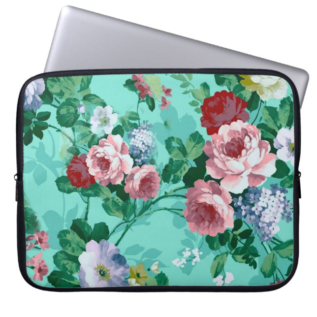 Färgämnen i Ro och blommor Laptop Sleeve (Framsidan)