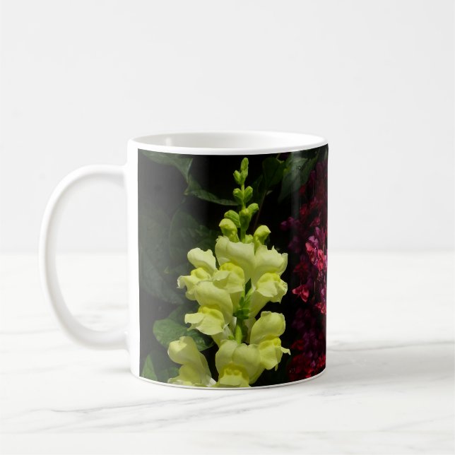 Färgämnen i Snapdragon och Pagoda Flowers Blommigt Kaffemugg (Vänster)
