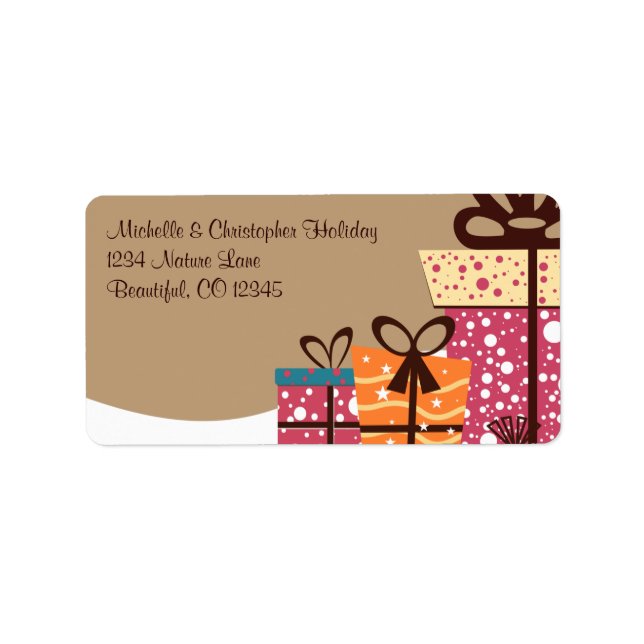 Färgämnen i Snö Winter Adress Adressetikett (Framsidan)