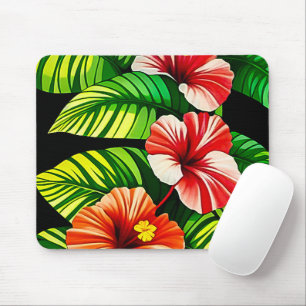 Färgämnen i tropiska Löv och Hibiscus Blommor Musmatta