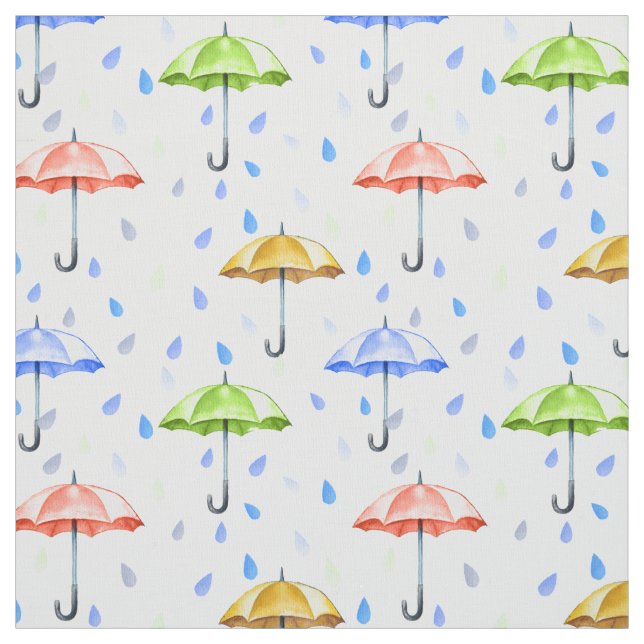 Färgämnen i vattenfärgen Umbrellas och regndroppar Tyg (Provkarta)