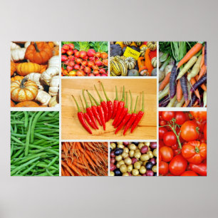 Färgämnen i vegetabiliskt kollage poster