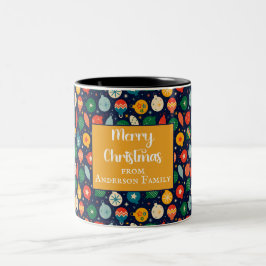 Färgämnen Julafton Ornaments Mönster God jul Två-Tonad Mugg