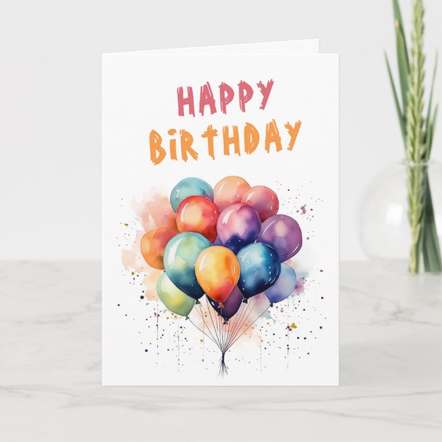 Färgämnen Kids Grattis på födelsedagen Kort (Framsida)