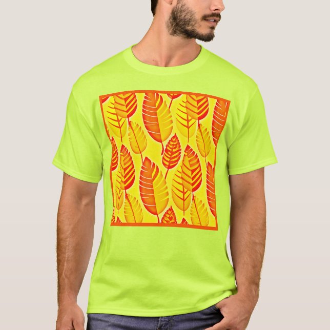 Färgämnen Löv Elegance Mönster T Shirt (Framsida)